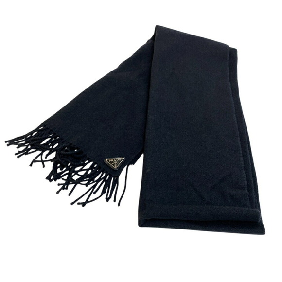 PRADA 2FS065 Triangle Scarf Black Unisex